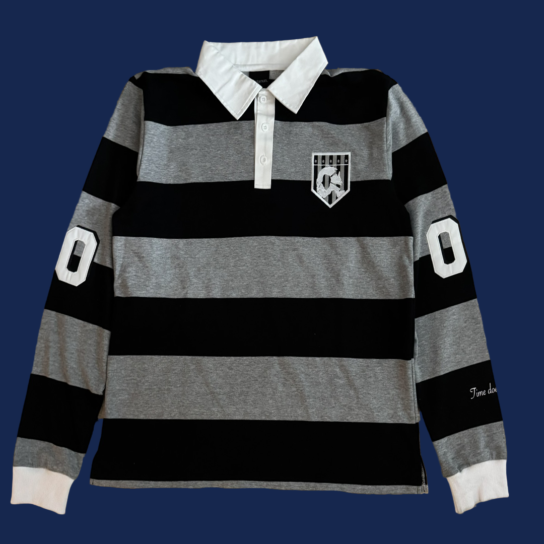 GREY|BLACK LONGSLEEVE POLO